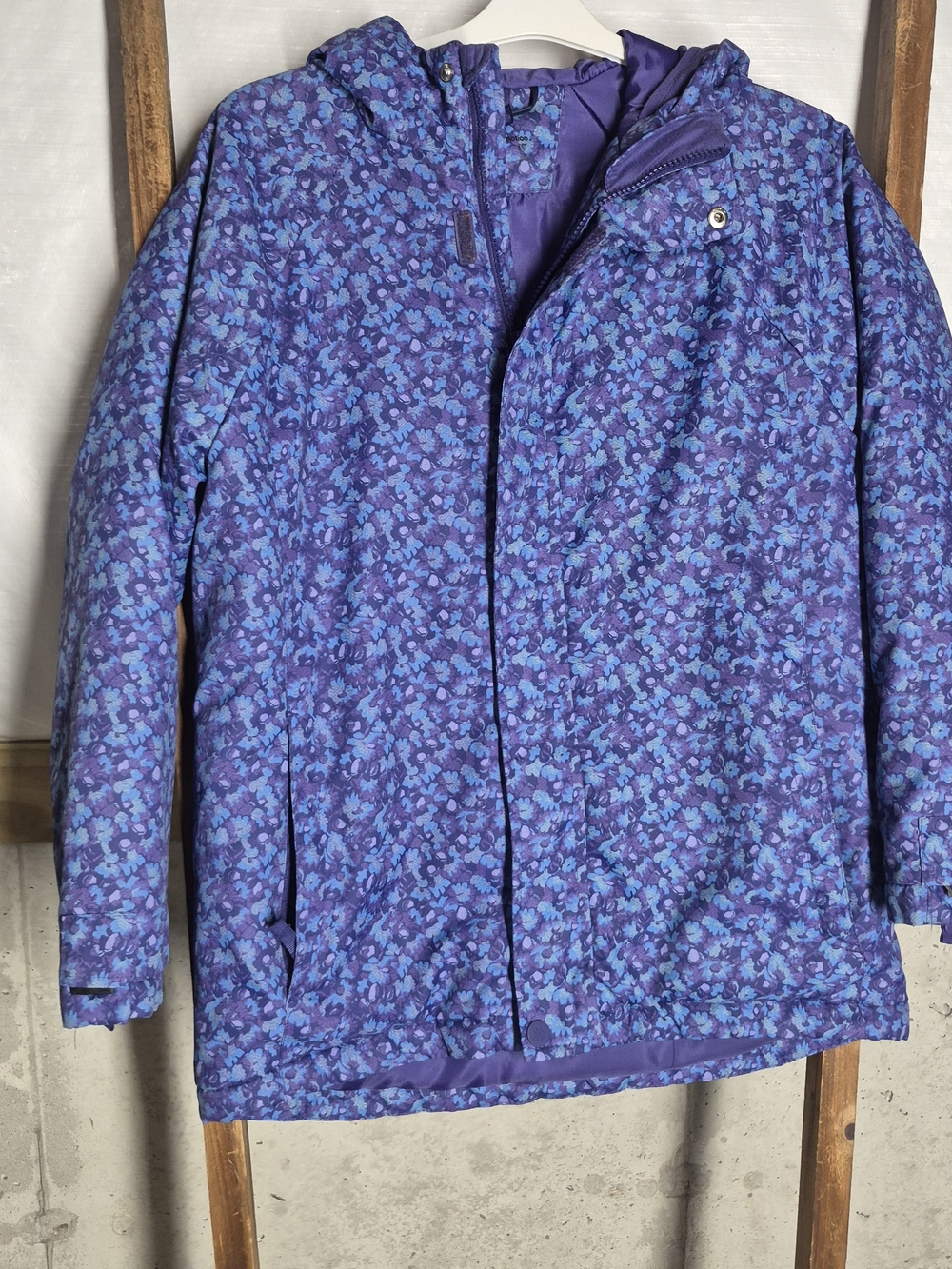 all in motion Purple Floral Hooded Puffer Jacket
